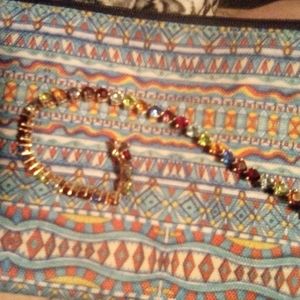 Women's sterling silver heart gem bracelet